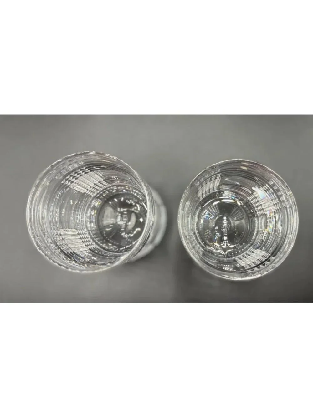 Ralph Lauren Glen Plaid Cut Crystal On The Rocks Whiskey Glass Barware Lot of 2